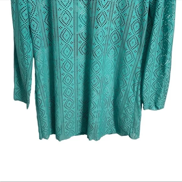 Title Nine Amphib Tunic Swim Coverup Turquoise XS Hood - Picture 3 of 8